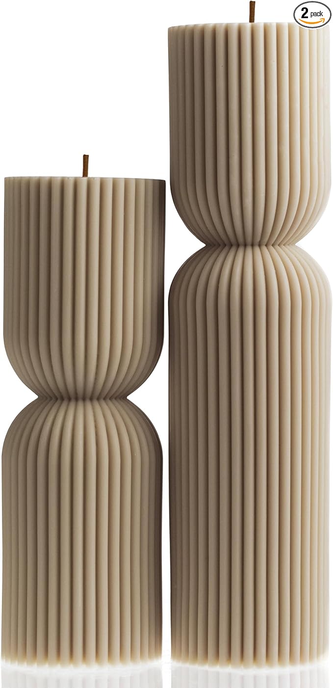 LAWA Hourglass Pillar Candle - Large Beautiful Handmade Pillar Scented Soy Wax Candle Elegant Bubble Aesthetic Candle Hous...