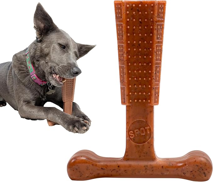 SPOT Bam-Bones Plus T Bone – Bamboo Fiber & Nylon Dog Chew Toy for Moderate to Aggressive Chewers, Durable Long Lasting & ...