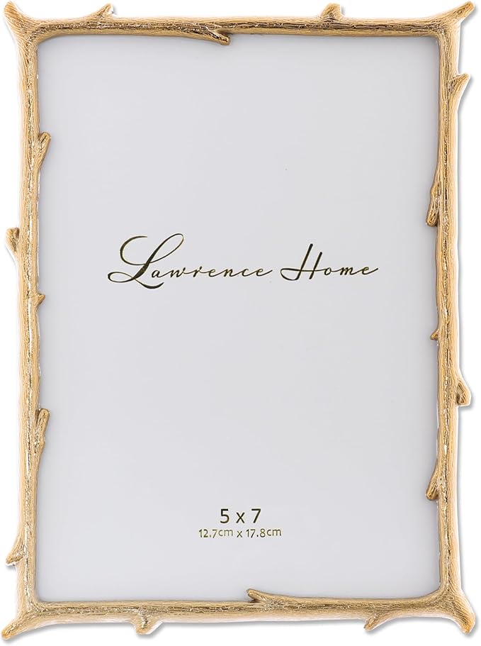 Lawrence Frames 712557 5x7 Gold Metal Natural Branch Design Picture Frame
