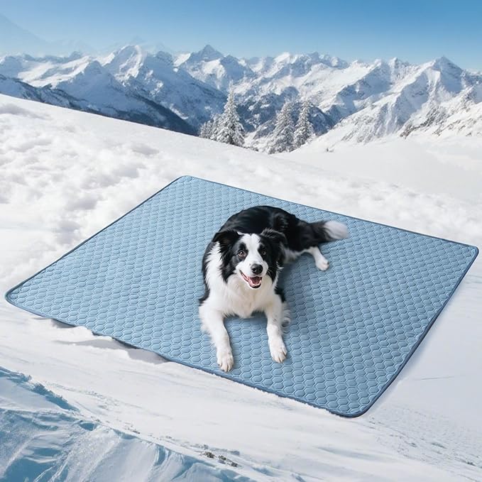 Soulbond Cooling Mat for Large Dogs - 40"x50" Washable Cooling Pad for Puppy, QMAX>0.3, Anti-Slip Bottom, Portable Summer ...
