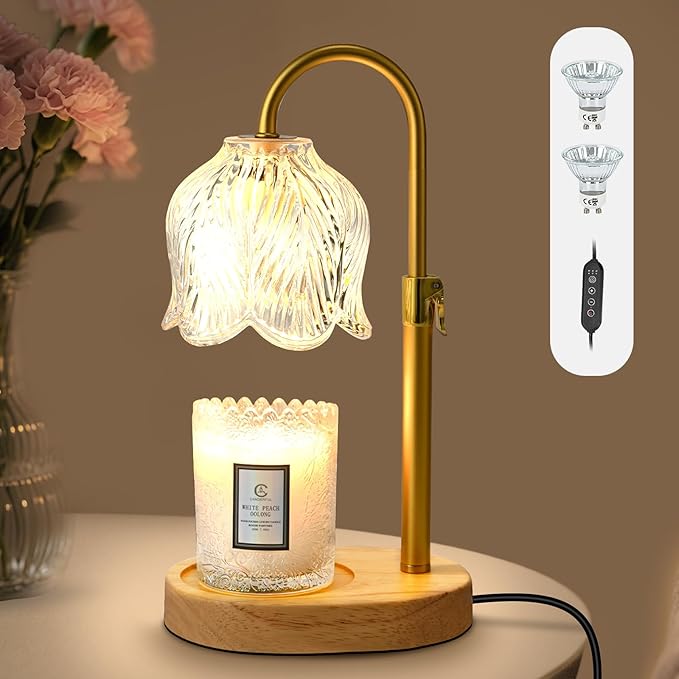 Geckowi Candle Warmer Lamp with Timer, Valentine's Day Birthday Gifts for Women Mom, Height Adjustable Wax Melts Warmer, W...