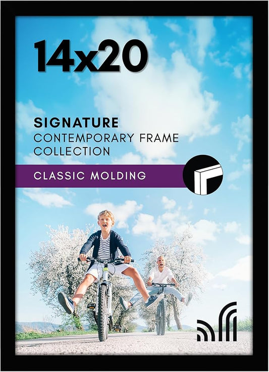 Americanflat 14x20 Picture Frame with Polished Plexiglass - Signature Collection - Gallery-Style Frames Made of Engineered...