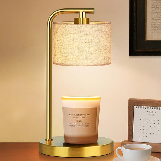 Candle Warmer Lamp with Timer Dimmer, Candle Lamp Warmer with Linen Shade - Birthday House Warming Gift for Women Mom Her...