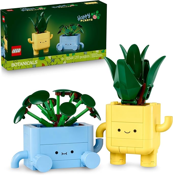 LEGO Botanicals Happy Plants Building Toy for Kids, Girls, and Boys 9+ - Playroom Decor for Desk or Shelf - Birthday Gift ...
