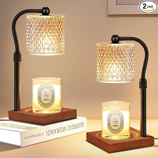 2 Pack Candle Warmer Lamp with Timer Dimmer Adjustable Height, Birthday Housewarming New Home Decor Gifts for Women, Elect...