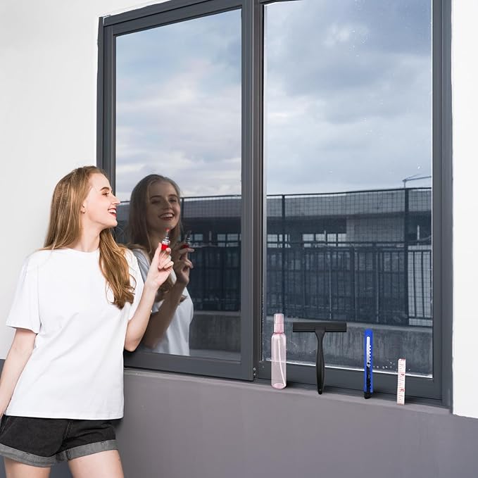 One Way Window Privacy Film with Tools, Malleable Window Tint for Home, Two Sided Protective Film, Static Cling, Removabl...