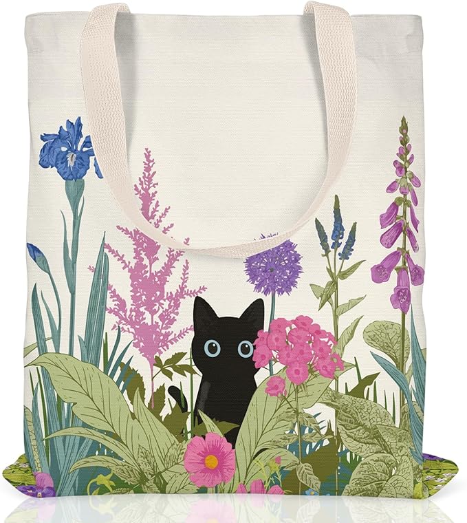 AiHeart Aesthetic Canvas Tote Bag for Women,Tote Bag with Inner Pocket,Pouch Bags for Women,Reusable Shopping Bags