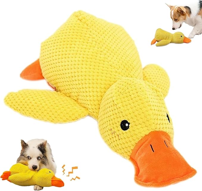 Mellow Dog Calming Duck, 2025 New Yellow Duck Dog Toy, The Mellow Ducks Calming Pillow, Dogs Ducks Toy with Quacking Sound...