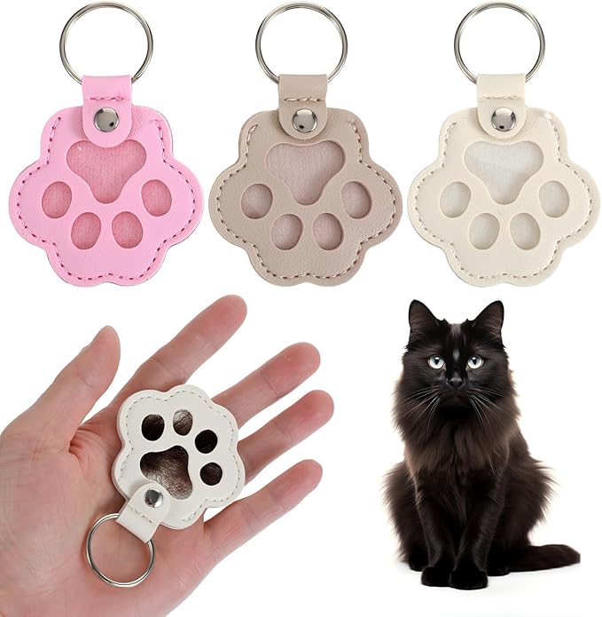 ValueBargain Pet Fur Keepsake, 3Pcs Dog Hair Keychain with 3D Paw for Dogs that Holds Fur, Keepsake, Pet Lover Gift (3 Col...