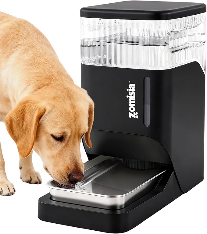 ZOMISIA Automatic Dog Water Dispenser 8L with Stainless Steel Bowl, Gravity Large Capacity Water Bowl for Dogs, 2 Gallon P...