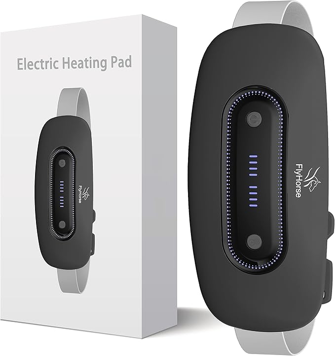 Electric Heating Pad, Portable Cordless Menstrual Heating Pad with 4 Heat Levels and 4 Massage Modes, Fast Large Heating B...