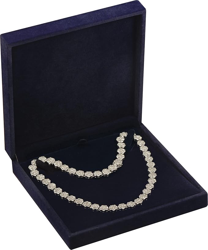 LAODA Big Necklace Chain Jewelry Gift Box Soft Touch Premium Velvet Material Choker Necklace Storage Holder Box for Women ...