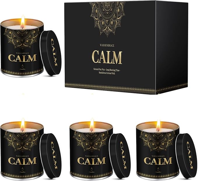 WarmEmbrace Scented Candles, 9 Oz Candle Sets for Home, Office, Meditation, Yoga, Candles for Women & Men, Birthday, Chris...