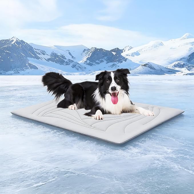 Petrendy Dog Cooling Mat, 48"x28" Cooling Mat for Large Dogs, Arc-Chill Cold Fabric Delivers Rapid and Lasting Cool (Q-Ma...