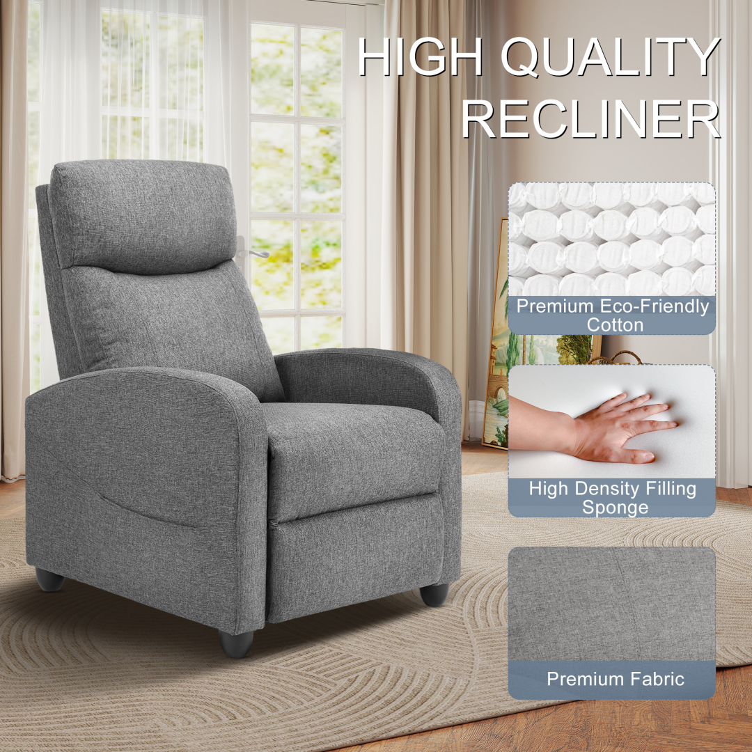 Recliner Chair PU Leather Recliner Sofa No Massage