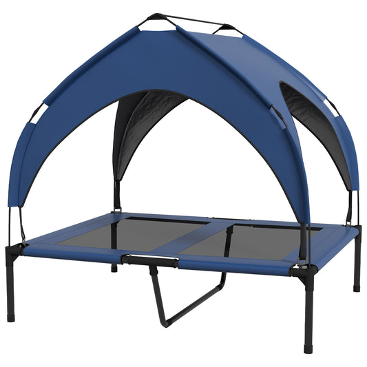 PawHut Cooling Raised Pet Bed W/ Washable Breathable Mesh, For Medium, Large Dogs, 91 X 76 X 89cm - Dark Blue