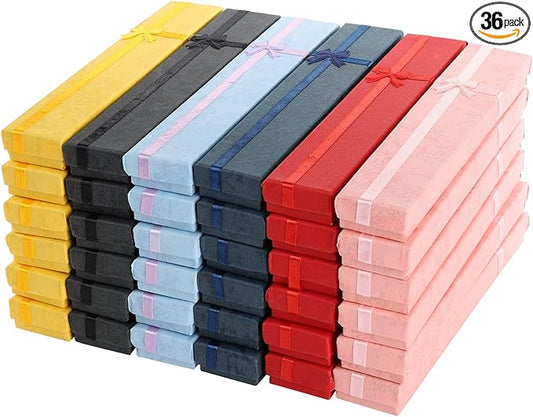 Fasmov 36 Pack Jewelry Gift Box Set, Assorted Colors Jewelry Box for Anniversaries, Weddings, Birthdays