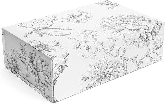 Sorarto Luxury Keepsake Gift Box | Silver Floral Decorative Boxes with Magnetic Lids for Presents, Wedding Memory Box, and...
