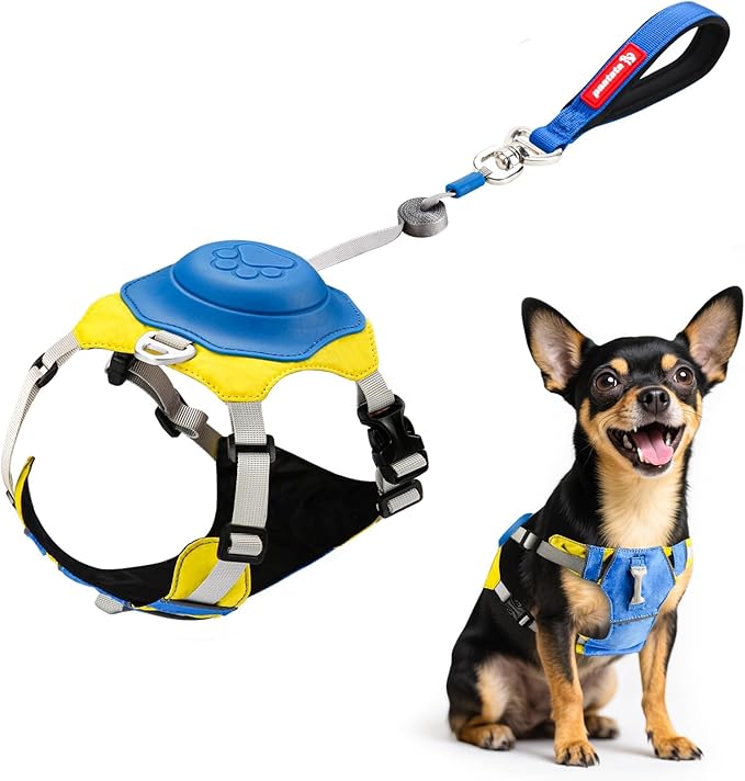paatata No Pull Dog Harness, 2 in 1 Retractable Harness with Auto-Lock, Reflective Breathable Mesh and Handle, Adjustable ...