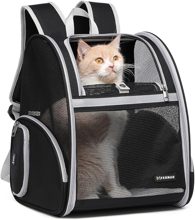 Cat Backpack Carrier for Small Dogs and Medium cat Puppy Kitten Bunny Pet Carrier Backpack Collapsible with Fully Ventilat...