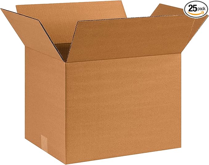 Partners Brand 16x12x12 Corrugated Cardboard Boxes, 16"L x 12"W x 12"H, Pack of 25 | Shipping, Packaging, Moving, Storage ...
