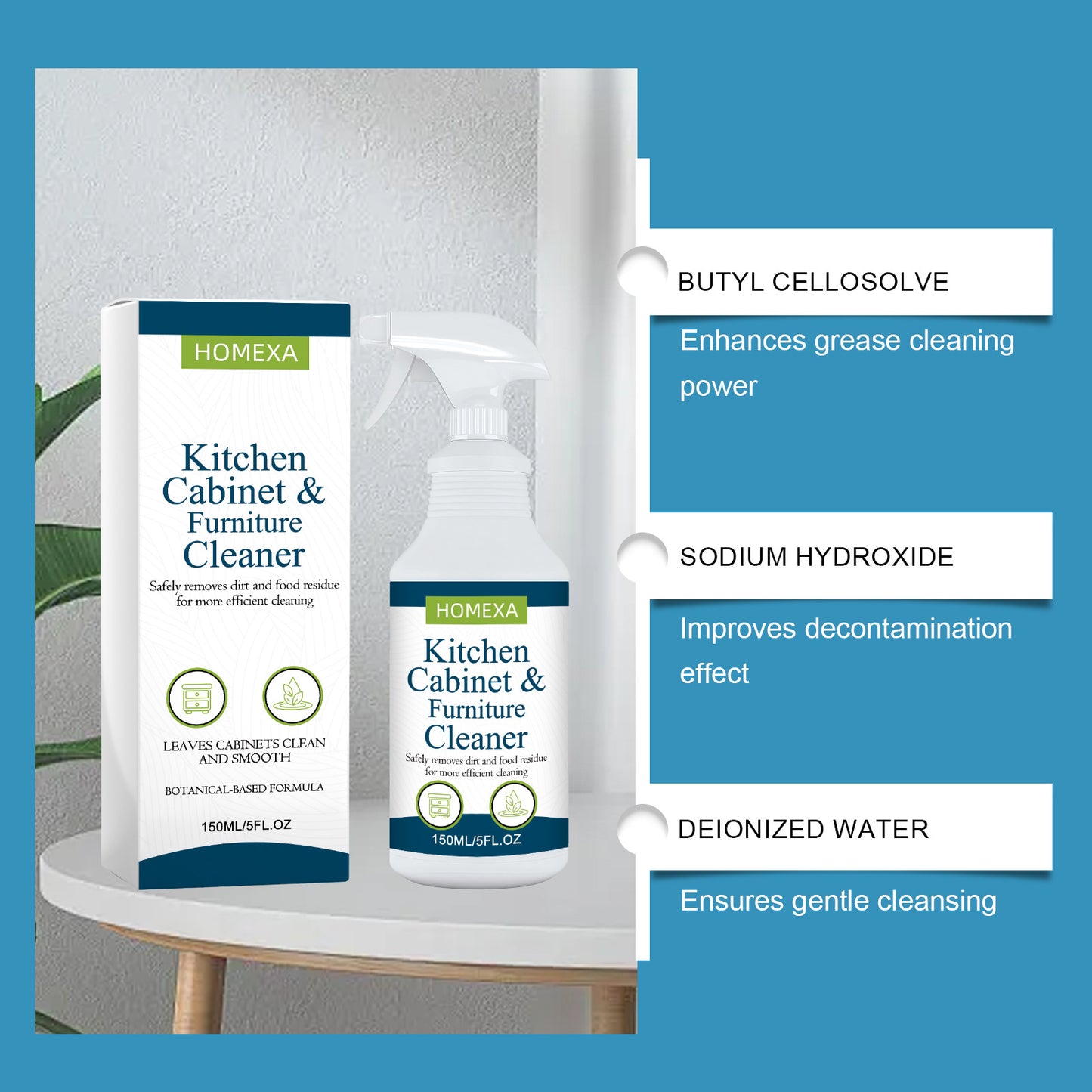 HOMEXA Kitchen Cabinet Cleaner Cross-border Preferred- Daily Cleaning For Kitchen Countertops And Cabinets, Removing Grease And Stains