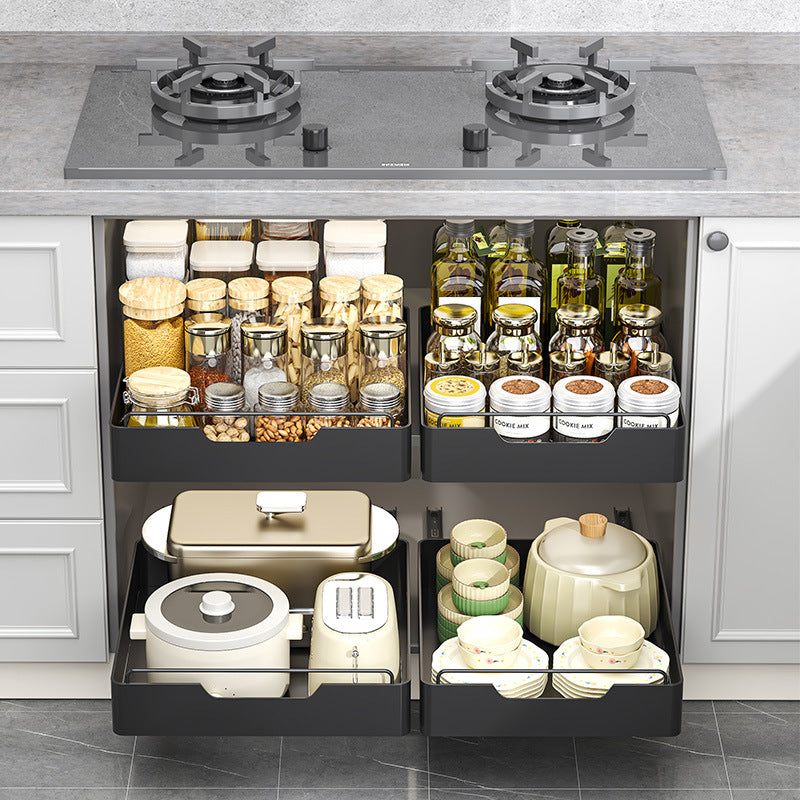 Portable Home-Use No-Drill Kitchen Pull-Out Shelf
