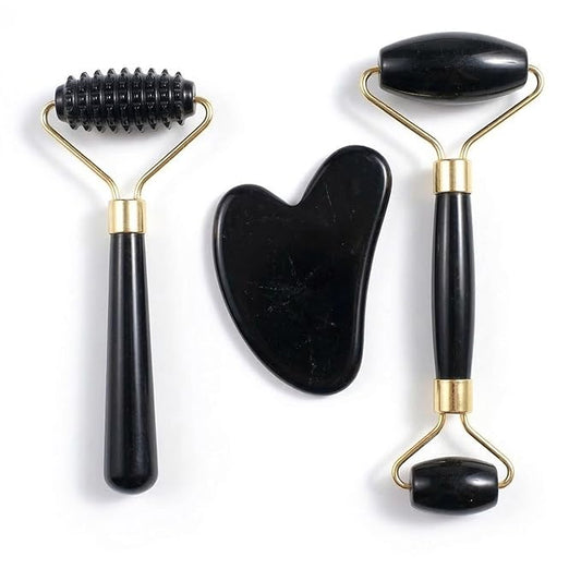3PCS Roller for Face and Gua Sha Facial Tool Set, Ice Face Roller Reduces Puffiness Relieves Migraines Skin Care Tools, Se...