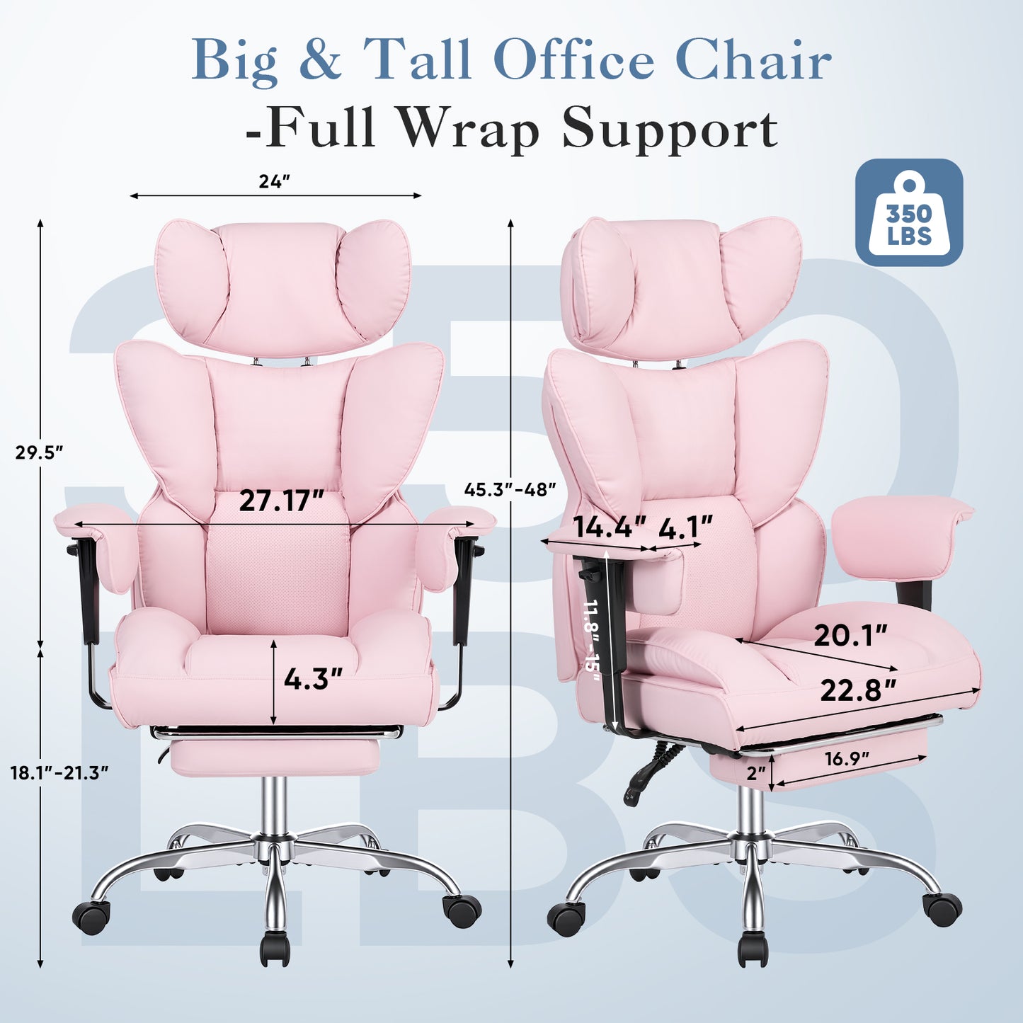 Gaming Computer Chair, Executive Ergonomic Chair With Footrest, High-back Reclining Design