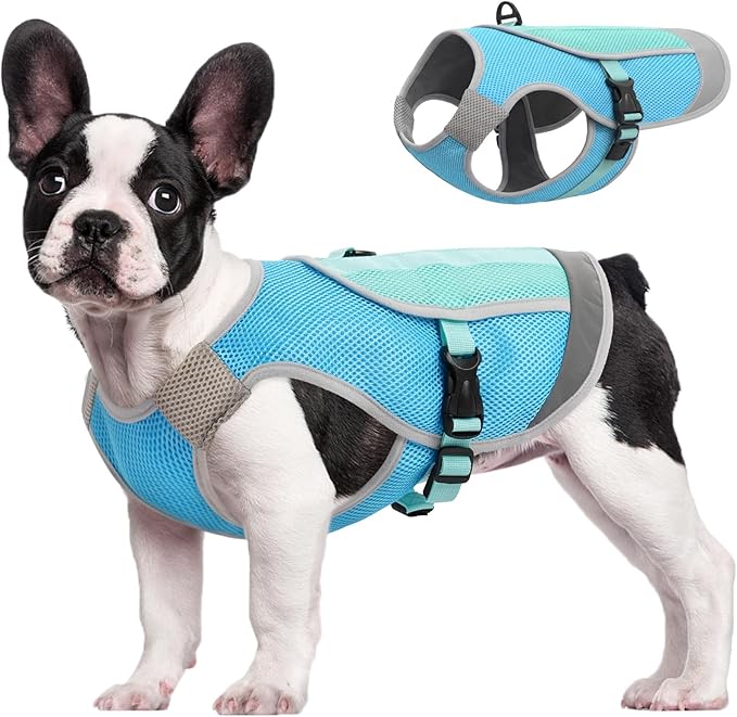 Kuoser Dog Cooling Vest for Summer, Lightweight Dog Cooling Harness Shirt with Breathable Mesh, Reflective Cooler Jacket P...