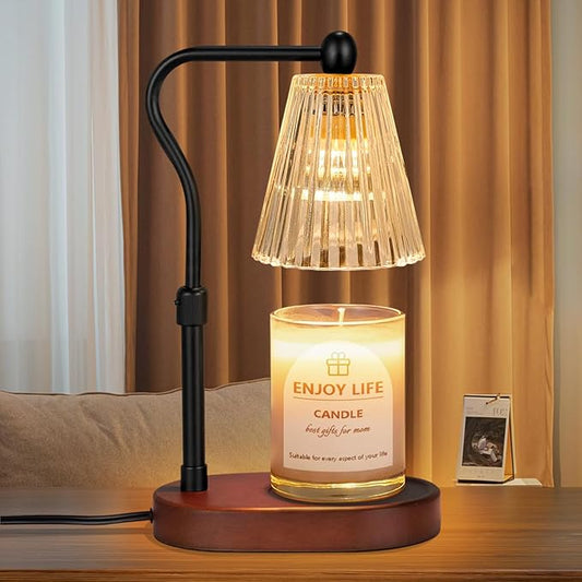 seenlast Candle Warmer Lamp with Timer Dimmer Adjustable Height, Electric Wax Warmer Vintage Home Decor for Scented Jar Ca...