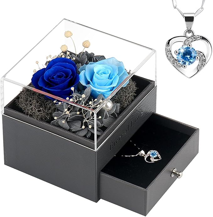 SHOKUTO Preserved Rose,Birthday Gifts for Women Mom Girlfriend,Gifts for Mom Grandma Wife Daughter Sister,Jewelry Boxes wi...