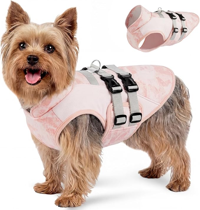DORA BRIDAL Dog Cooling Vest for Summer, Lightweight Breathable Mesh Cooler Jacket with Harness, Soft Pet Cooling Shirt fo...