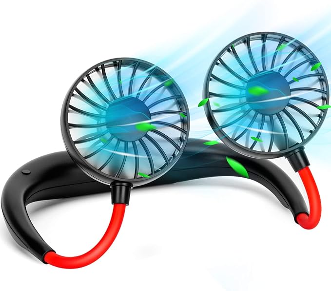 shuangjishan Neck Fan Portable Rechargeable: Personal Cooling Wearable Fan Around your Neck that Blow Cold Air for Men Wom...