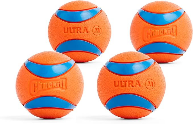 Chuckit! Ultra Ball Dog Toy - Medium Bouncy Fetch Balls For Dogs 20-60 lbs - Made from Durable Rubber - Floating Water Pet...