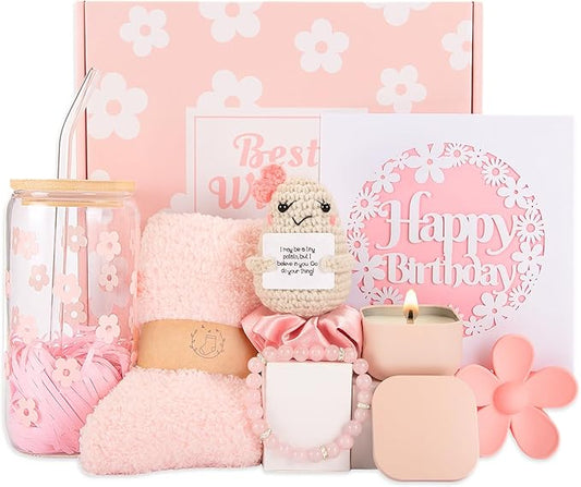 Nunubeo Birthday Gifts for Teen Girls, Cute Pink Birthday Gift Box Set for Girl, Daughter, Sister, Friend