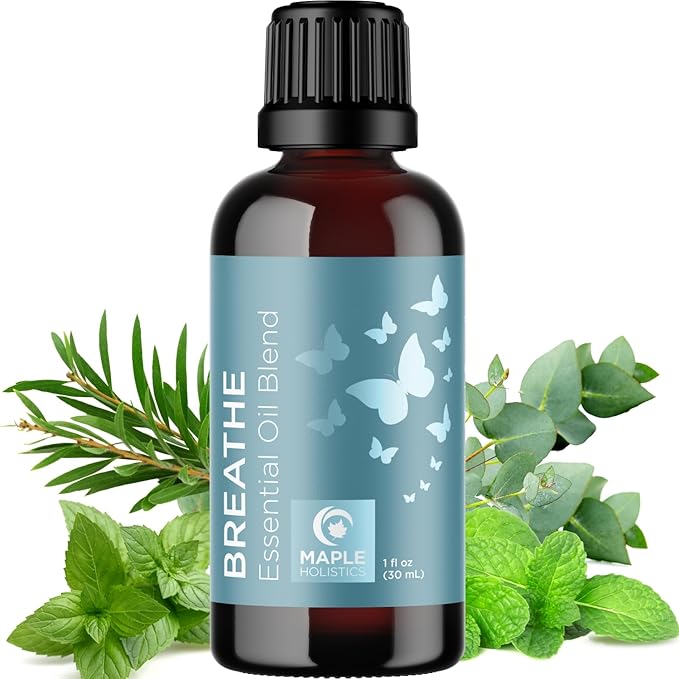 Breathe Essential Oil for Diffuser - Invigorating and Refreshing Breathe Essential Oil Blend with Eucalyptus Peppermint Te...