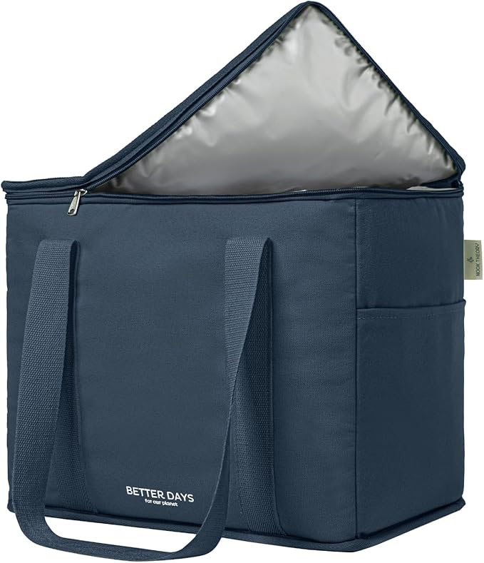 Nook Theory Reusable Insulated Grocery Bag - Leak Proof, X Large Cooler Bag - Insulated Shopping Bags for Groceries - Trav...