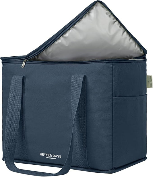 Nook Theory Reusable Insulated Grocery Bag - Leak Proof, X Large Cooler Bag - Insulated Shopping Bags for Groceries - Trav...