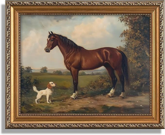 ASTRDECOR Classic Horse Wall Art Prints, Vintage Rustic Farmhouse Country Wall Decor, Vintage Western Canvas Prints, Antiq...