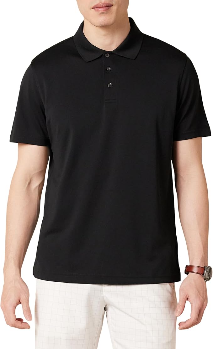 Amazon Essentials Men's Moisture Wicking Golf Polo Shirt, Short Sleeve, Slim-Fit, Quick-Dry
