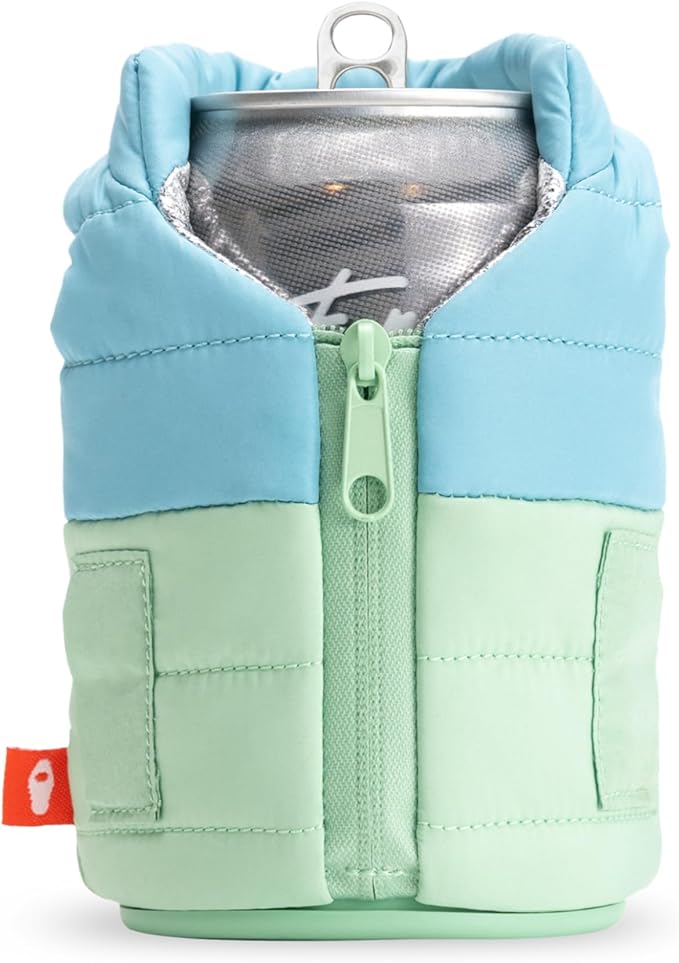 Puffin The Puffy Vest Insulated Can Cooler Sleeve 12oz & 16oz Tall Can - Non Slip Base, Beer Soda Drink Jacket for Cold or...