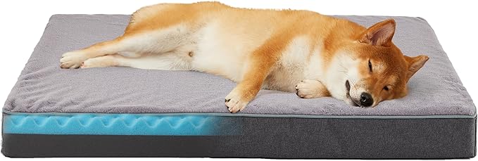 WATANIYA PET Cooling Dog Beds for Large Dogs, Memory Foam Large Sized Dog Bed, Washable Orthopedic Dog Bed for Crate with ...