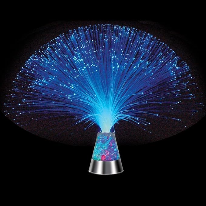 E&A Ice Fiber Optic Mood Novelty Lamps Lighting Glacier Lite with Color-Changing Crystals Base