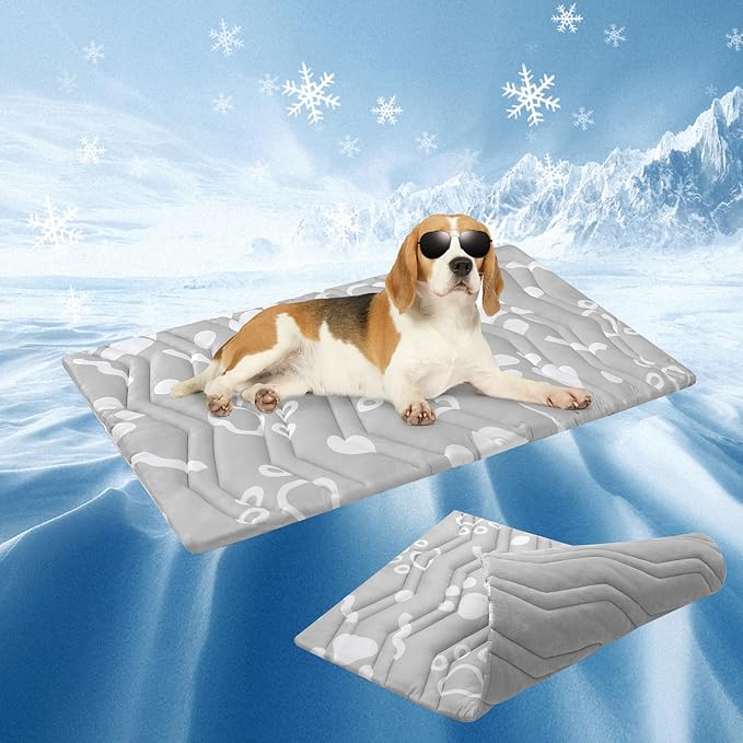BEAUTYZOO Upgrade Dog Cooling Mat Extra Large, Reversible Self-Cooling Mat for Dogs, Thicken Pet Ice Cool Pad Blanket for ...