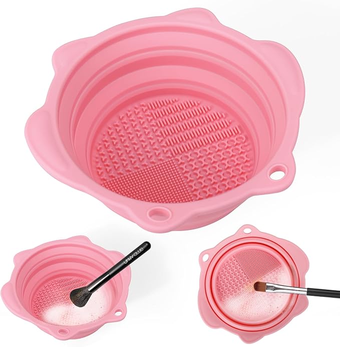 Vodolo Paint Brush Cleaner Mat,Foldable Silicone Paint Brush Cleaner Bowl,Portable Cleaning Tool for Paintbrush,Painting A...