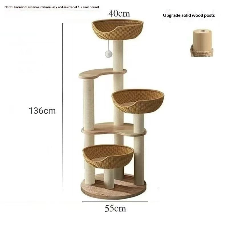 Home Upgrade Solid Wood Post Cat Climbing Tree