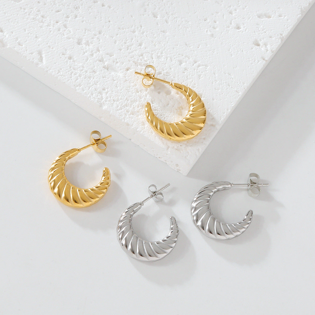 Asymmetric U-shaped Earrings For Cross-border Fashion In Europe And America
