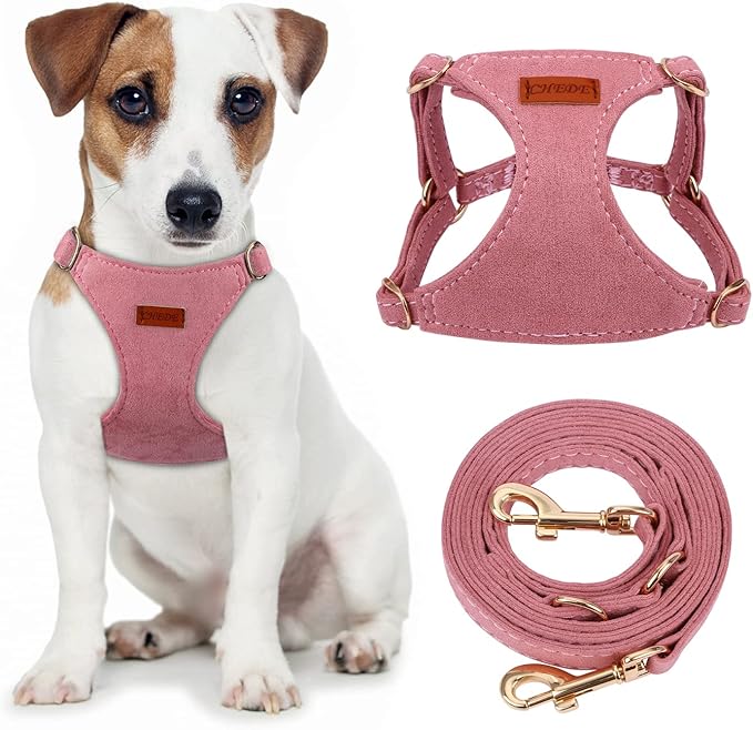 CHEDE No Pull Puppy Harness and Multifunction Dog Leash Set- 8 Colors Soft Adjustable No Choke Escape Proof Cute,Lightweig...