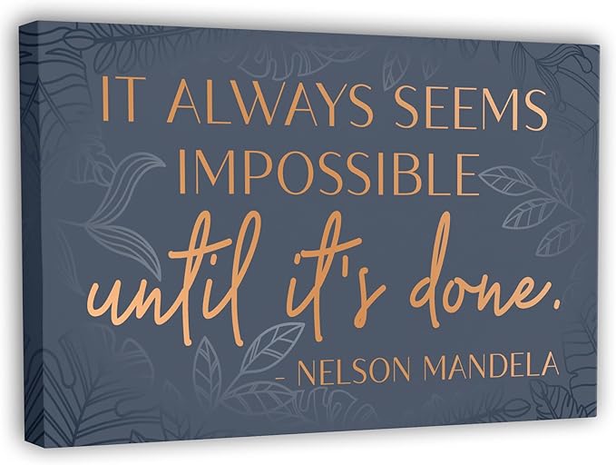 Nelson Mandela Motivational Wall Art – Framed Canvas Poster 10 x 16.5 Inch for Office, Bedroom & Living Room – Inspiration...